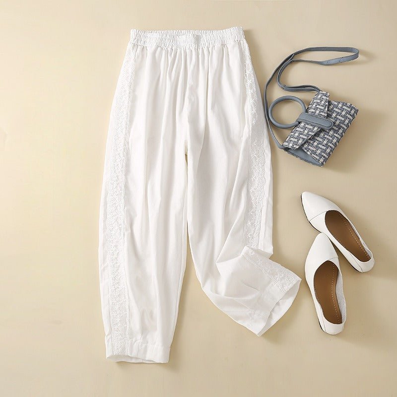 AMELIE LINEN TROUSERS (Black XS) - | Zavonix