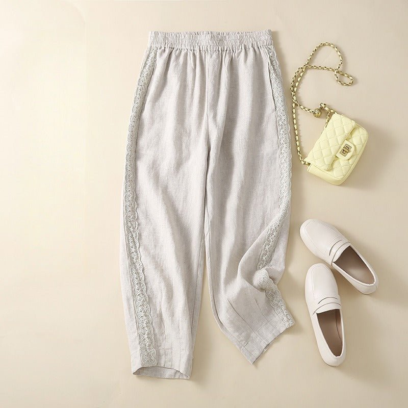 AMELIE LINEN TROUSERS (Black XS) - | Zavonix