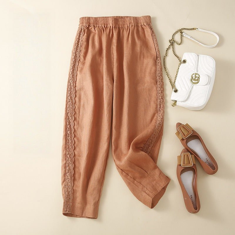 AMELIE LINEN TROUSERS (Black XS) - | Zavonix