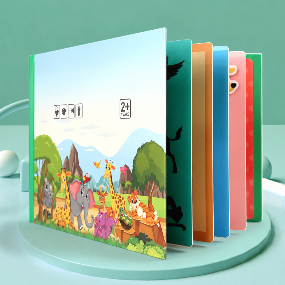 Animal-themed learning book with illustrated animals on the cover
