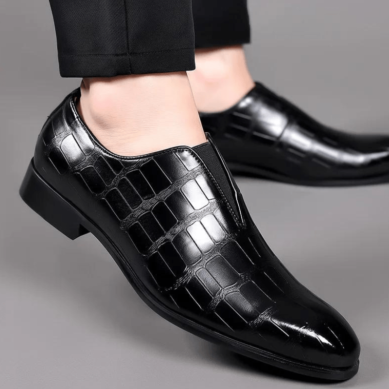 "Antonio" Deluxe Leather Oxford Shoes (Black 39) - | Zavonix