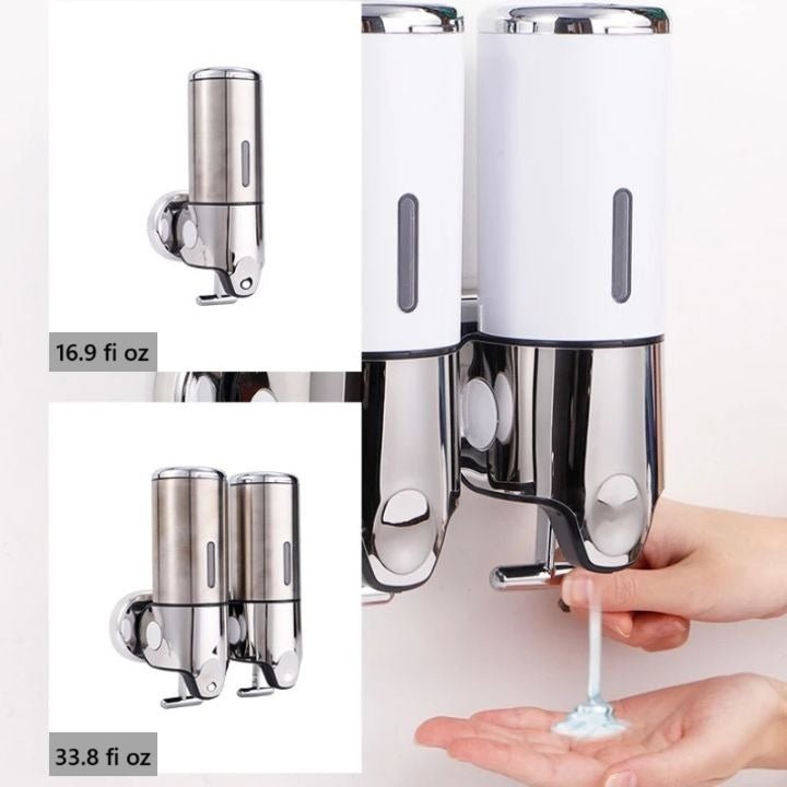 Aqualuxe Soap Dispenser | Wall-Mounted, Stainless Steel, Smooth Pump