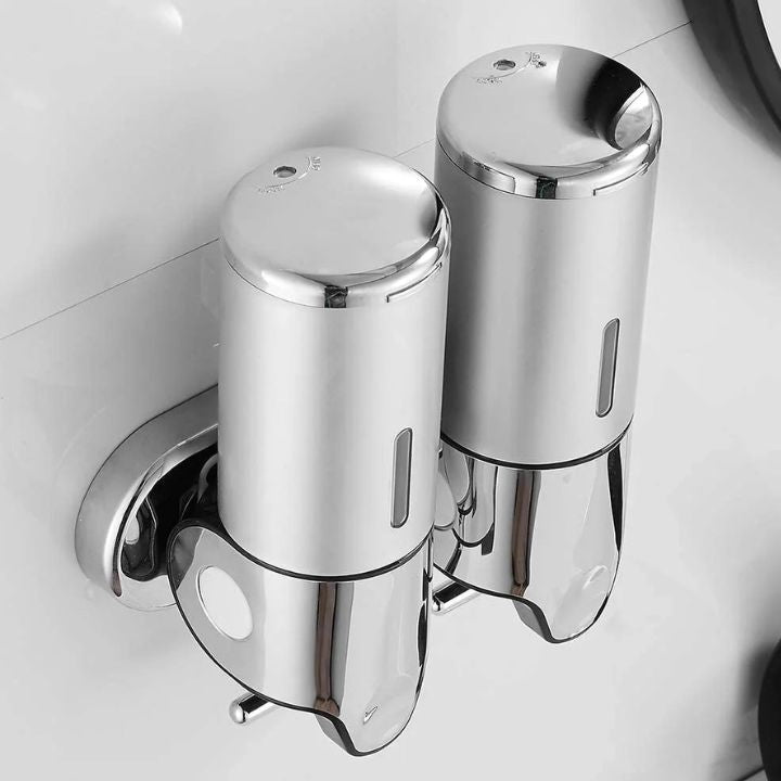 Aqualuxe Soap Dispenser | Wall-Mounted, Stainless Steel, Smooth Pump