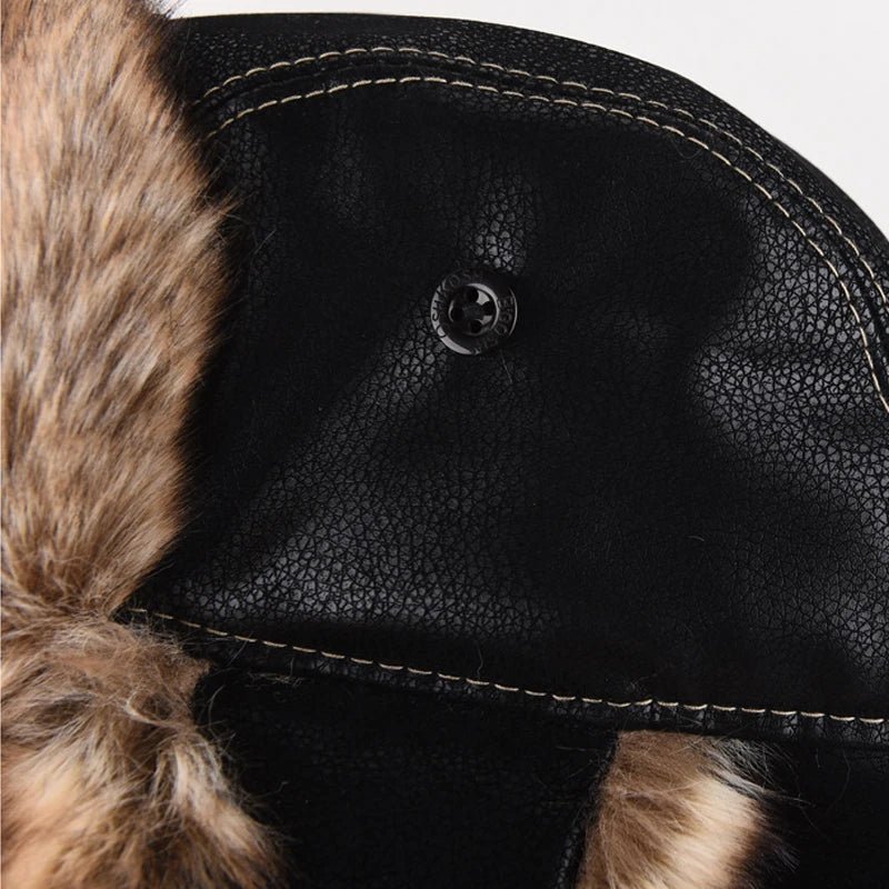 Arctic Aviator Leather Fur Hat (Brown Small) - | Zavonix