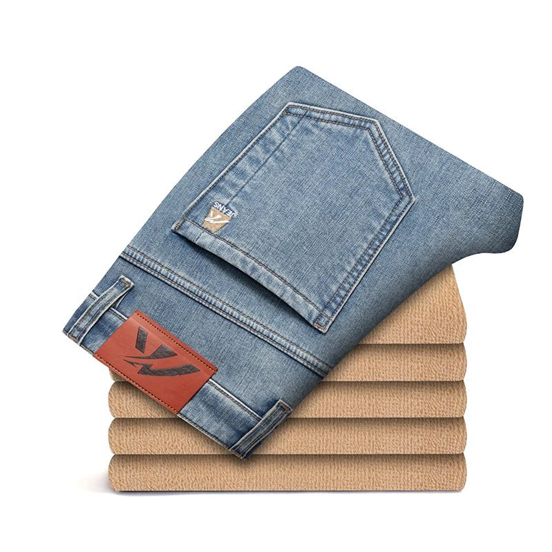 "Arctic Edge" Denim Jeans with Fleece Lining (Light blue 28) - | Zavonix
