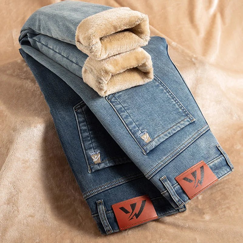"Arctic Edge" Denim Jeans with Fleece Lining (Light blue 28) - | Zavonix