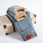 "Arctic Edge" Denim Jeans with Fleece Lining (Light blue 28) - | Zavonix