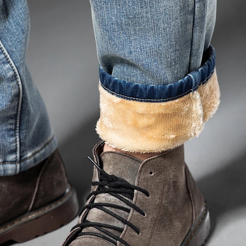 "Arctic Edge" Denim Jeans with Fleece Lining (Light blue 28) - | Zavonix