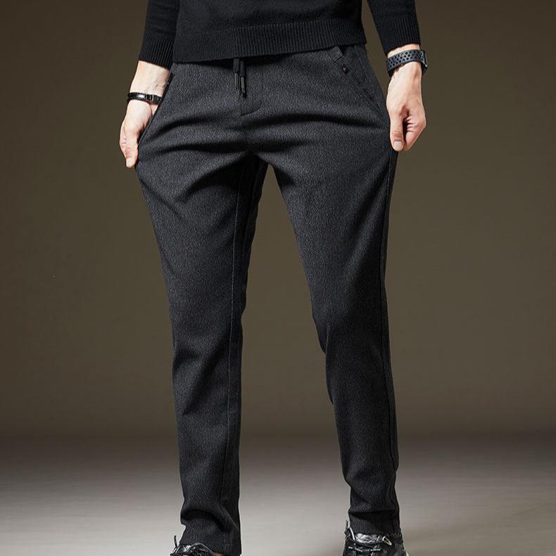 Arden SlimFit Pants — Comfortable Cotton Blend with Adjustable Waist (Black M (32 - 33)) - | Zavonix