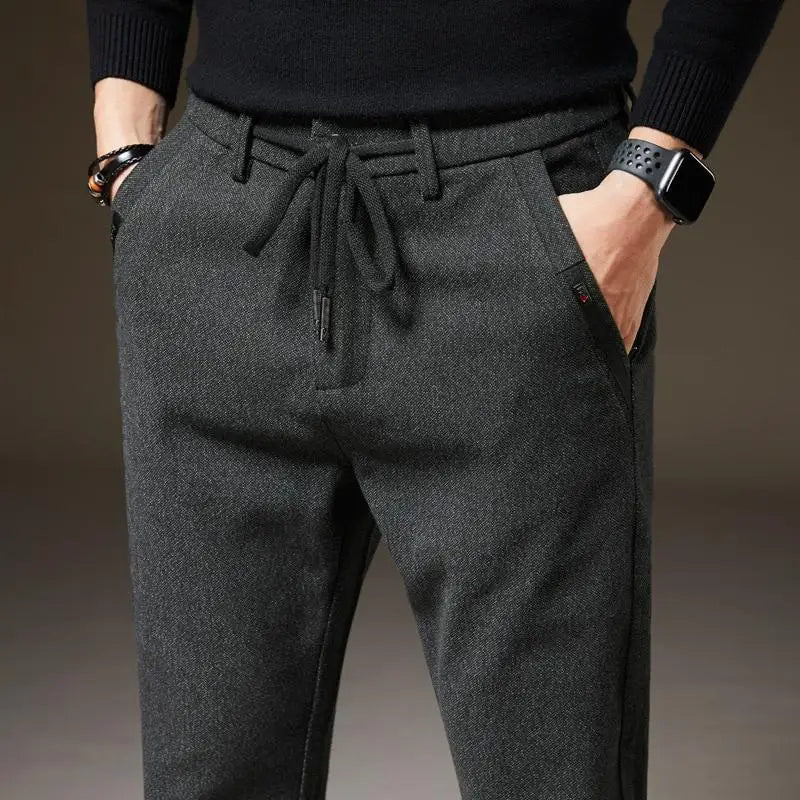 Arden SlimFit Pants — Comfortable Cotton Blend with Adjustable Waist (Black M (32 - 33)) - | Zavonix