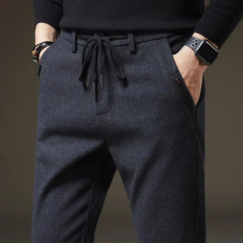 Arden SlimFit Pants — Comfortable Cotton Blend with Adjustable Waist (Black M (32 - 33)) - | Zavonix