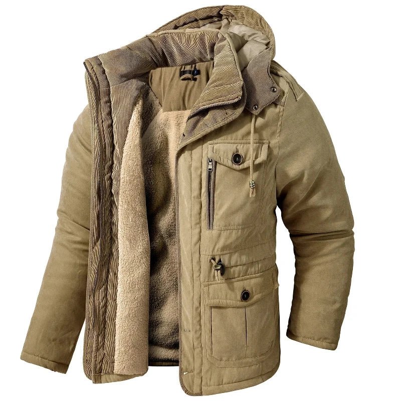 Ardena Jacket — Waterproof Thermal Winter Coat with Fleece Lining (Khaki XS) - | Zavonix