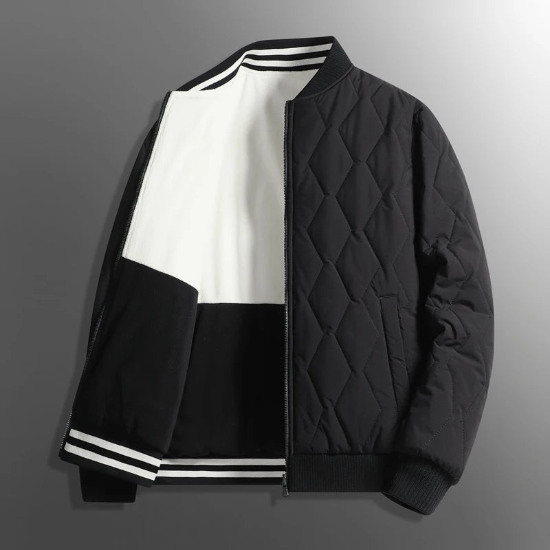 Ardena — Quilted Fleece Jacket with Ribbed Collar for Warmth (Black S) - | Zavonix