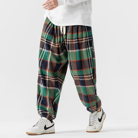 Ardena — Relaxed Fit Plaid Pants with Soft - Touch Fabric - Zavonix