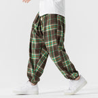 Ardena — Relaxed Fit Plaid Pants with Soft - Touch Fabric (XS Green) - | Zavonix