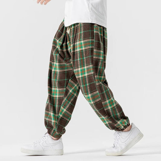 Ardena — Relaxed Fit Plaid Pants with Soft - Touch Fabric - Zavonix