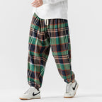 Ardena — Relaxed Fit Plaid Pants with Soft - Touch Fabric (XS Brown) - | Zavonix
