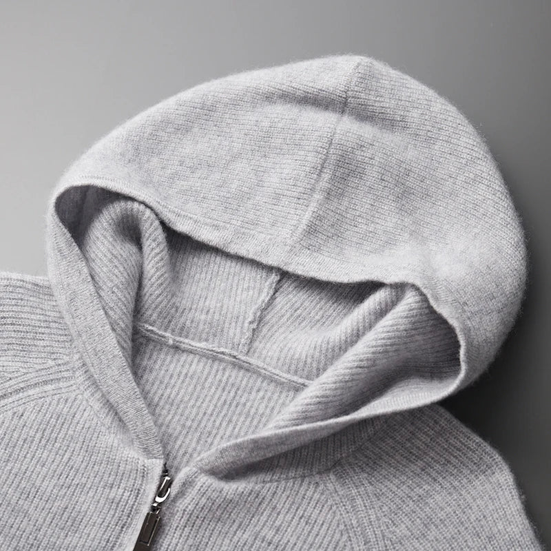 Ardent — Premium Cashmere Merino Hoodie with Tailored Fit (Gray XS) - | Zavonix