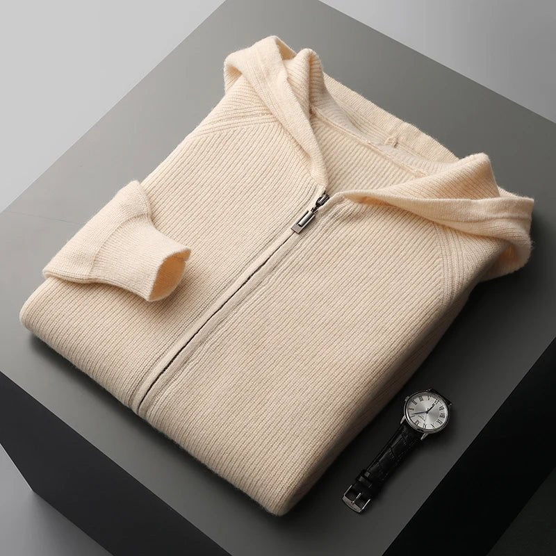 Ardent — Premium Cashmere Merino Hoodie with Tailored Fit (Gray XS) - | Zavonix