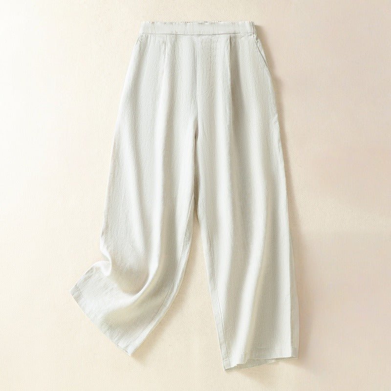 ARIA LINEN PANTS (Cream XS) - | Zavonix