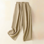 ARIA LINEN PANTS (Khaki XS) - | Zavonix