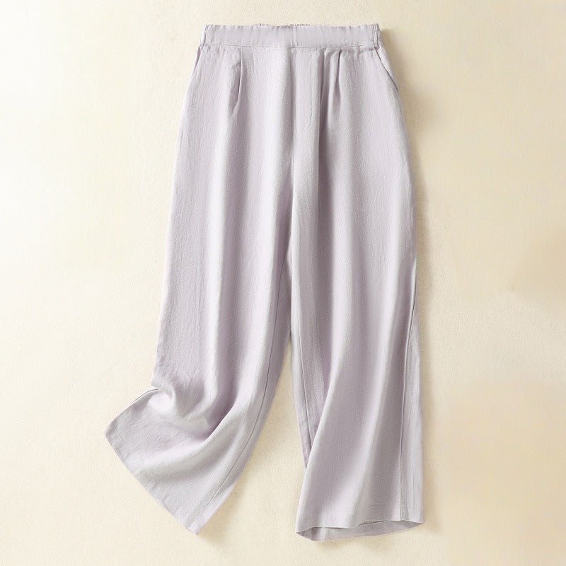 ARIA LINEN PANTS (Navy blue XS) - | Zavonix