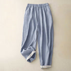 ARIANA LINEN PANTS (Khaki XS) - | Zavonix