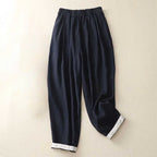 ARIANA LINEN PANTS (Khaki XS) - | Zavonix