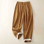 ARIANA LINEN PANTS (Khaki XS) - | Zavonix