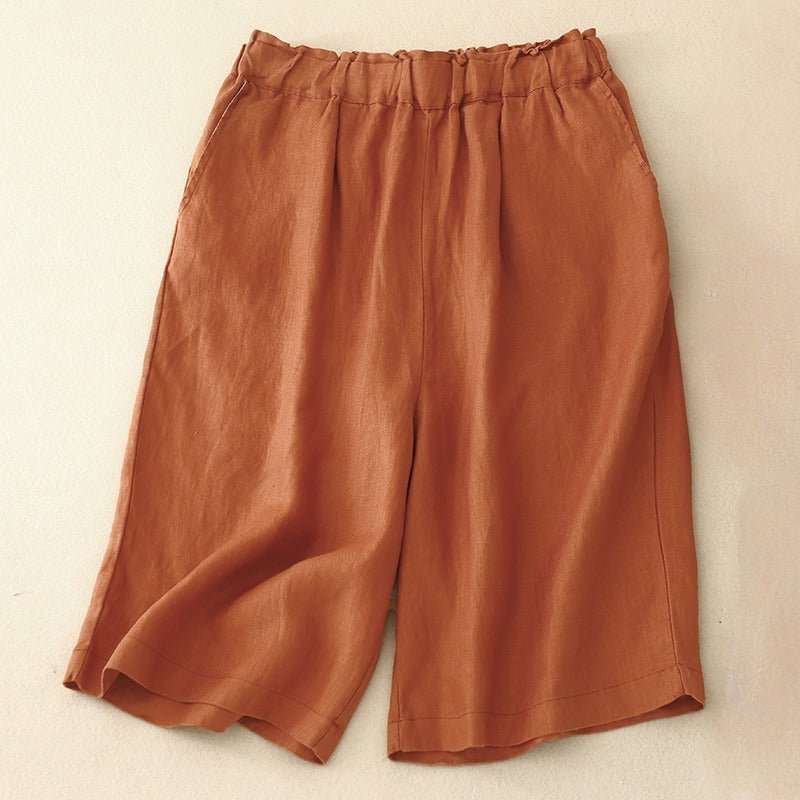 ARIANA LINEN SHORTS (Orange XS) - | Zavonix