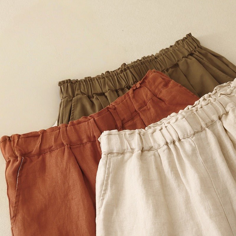 ARIANA LINEN SHORTS (Orange XS) - | Zavonix
