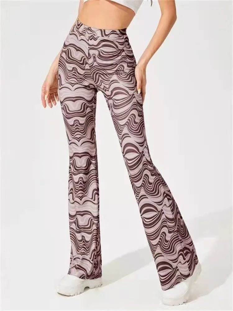 Arianna™ High Waisted Pants with Elastic Waistband (Brown XXS) - | Zavonix