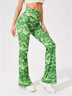 Arianna™ High Waisted Pants with Elastic Waistband (Green XXS) - | Zavonix