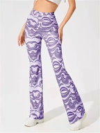 Arianna™ High Waisted Pants with Elastic Waistband (Purple XXS) - | Zavonix