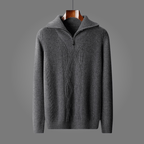 Arlen — Merino Wool Half - Zip Sweater with Adjustable Collar (Orange S) - | Zavonix
