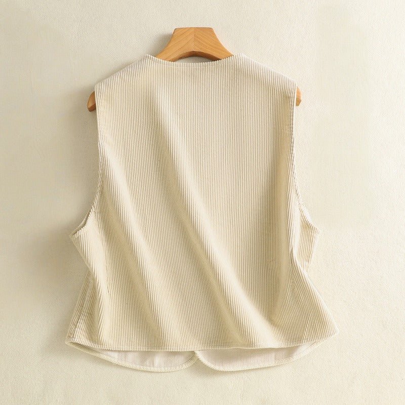 Arlen Vest — Soft Woven Linen Vest with Dual Pockets (Brown XS) - | Zavonix
