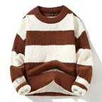 Arlow Sweater — Cozy Thick Knit Striped Pullover for Cooler Weather (Black S) - | Zavonix