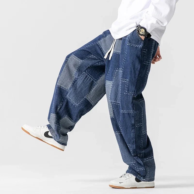 Arlowa — Vintage Patchwork Denim Jeans with Durable Stitching (28 Black) - | Zavonix