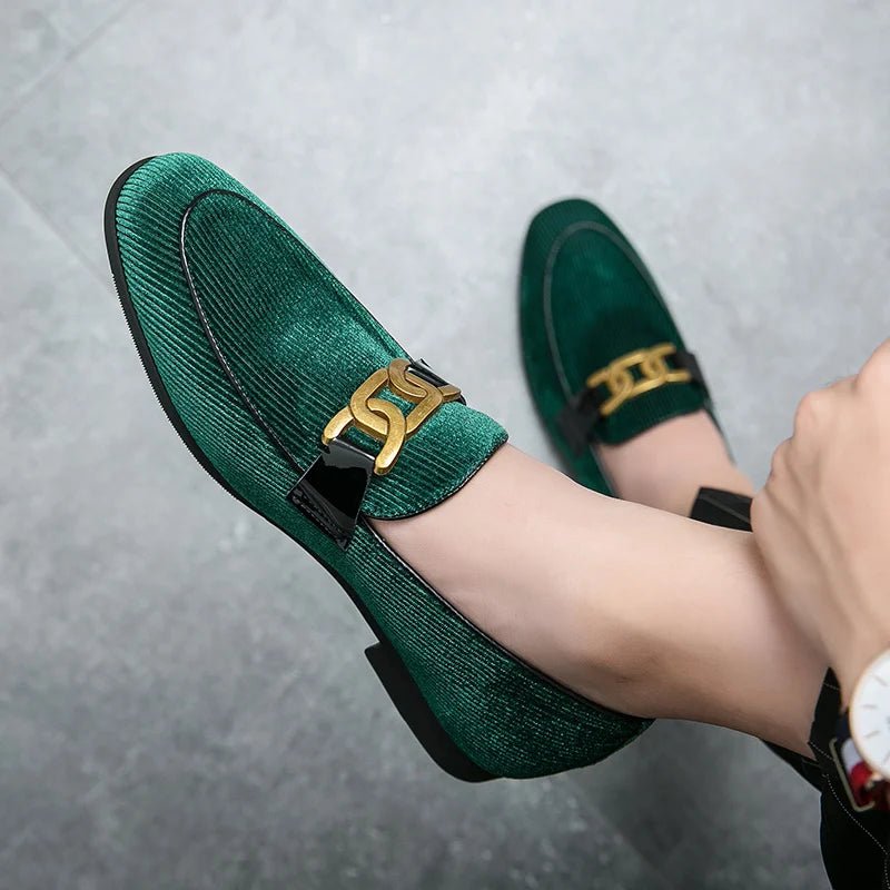 "Armand Vescari" Corduroy Loafers (Emerald Green 6) - | Zavonix