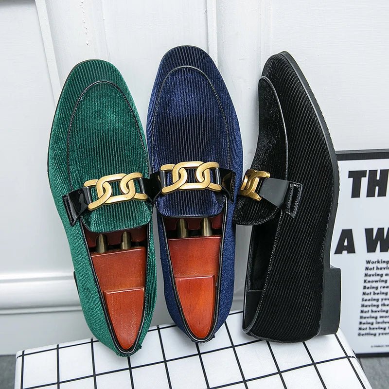 "Armand Vescari" Corduroy Loafers (Emerald Green 6) - | Zavonix