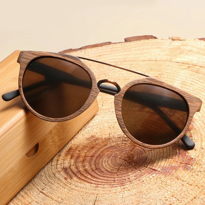 Artisan Crafted Wooden Sunglasses (Brown ) - Sunglasses | Zavonix