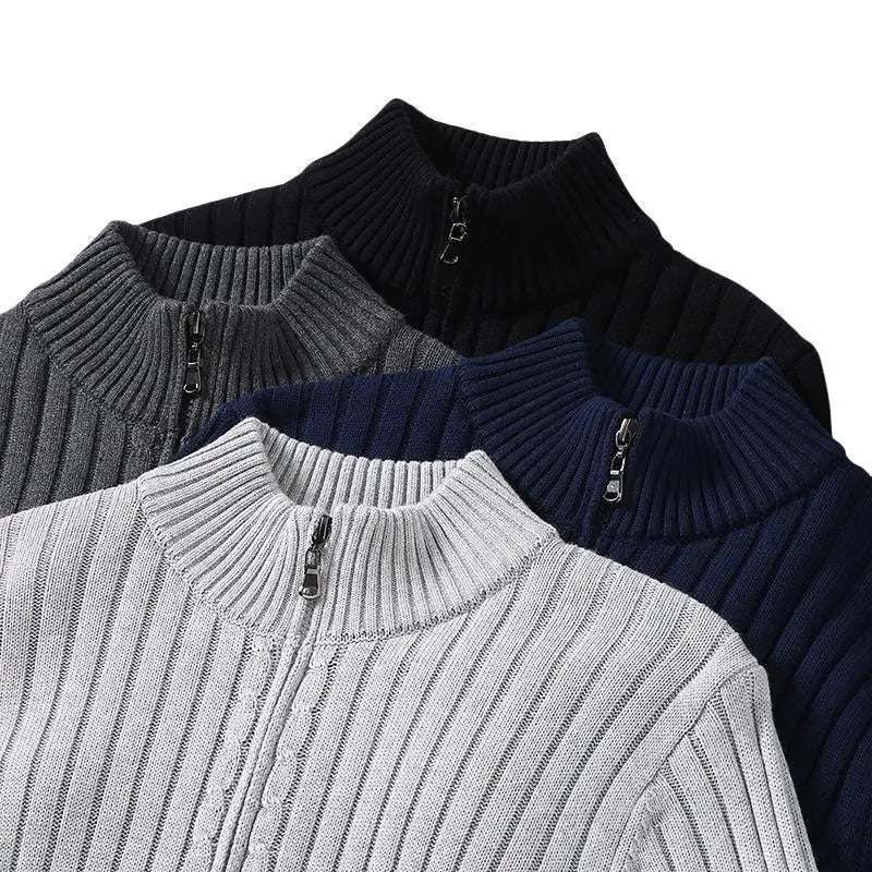 Arveno — Breathable Heavy Cotton Knit Jacket with Open Front Design (Navy S) - | Zavonix
