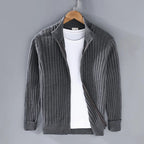 Arveno — Breathable Heavy Cotton Knit Jacket with Open Front Design (Navy S) - | Zavonix
