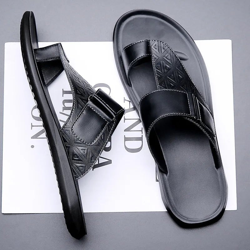 Ashbourne Leather Sandals (Khaki US 6 / EU 38) - | Zavonix