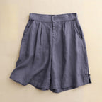 ASTORIA LINEN SHORTS (Brown XS) - | Zavonix