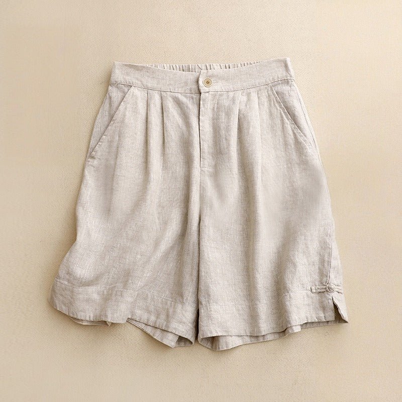 ASTORIA LINEN SHORTS (Cream XS) - | Zavonix