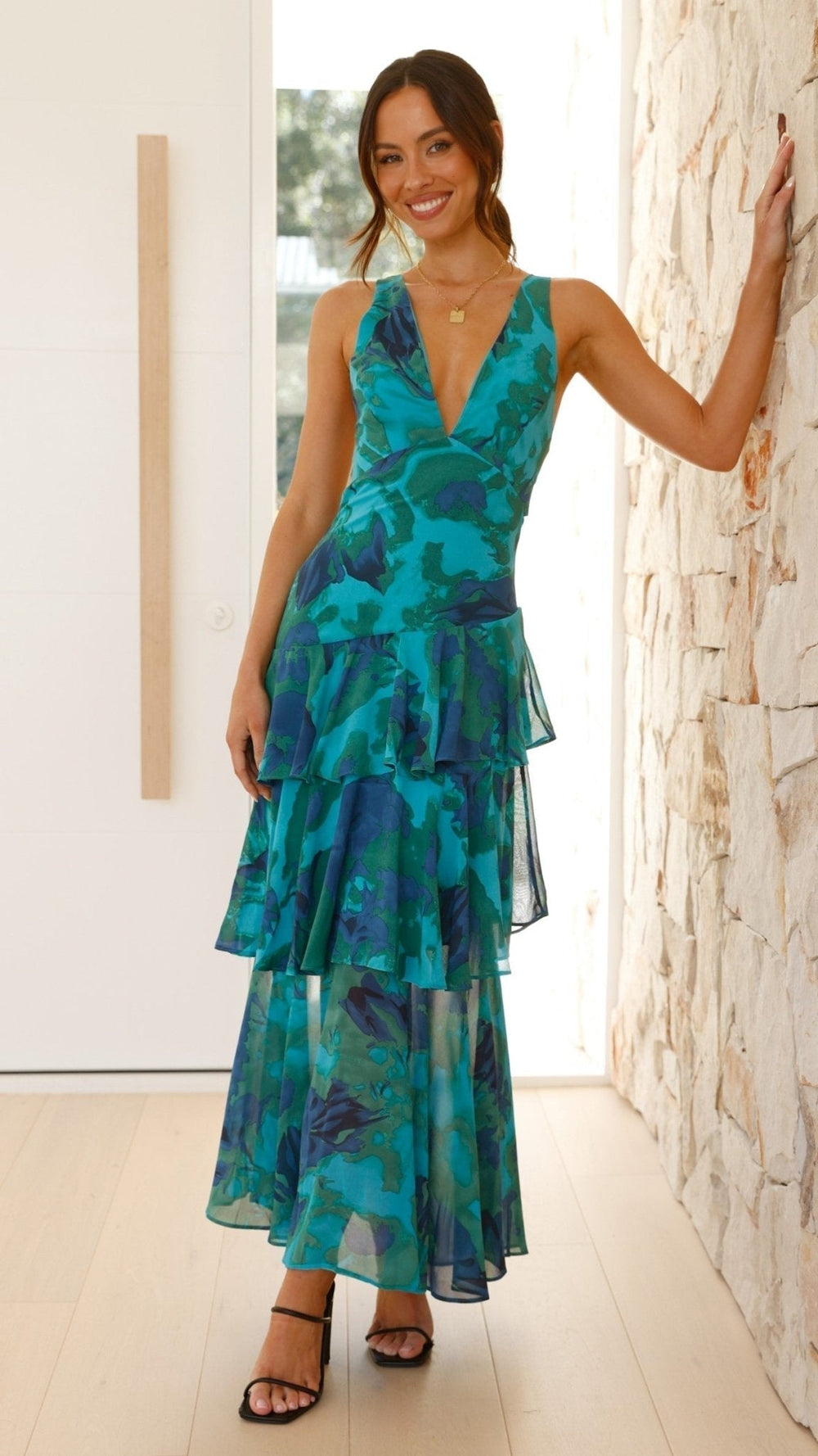 Aurielle Tiered Chiffon Maxi Dress product image 2