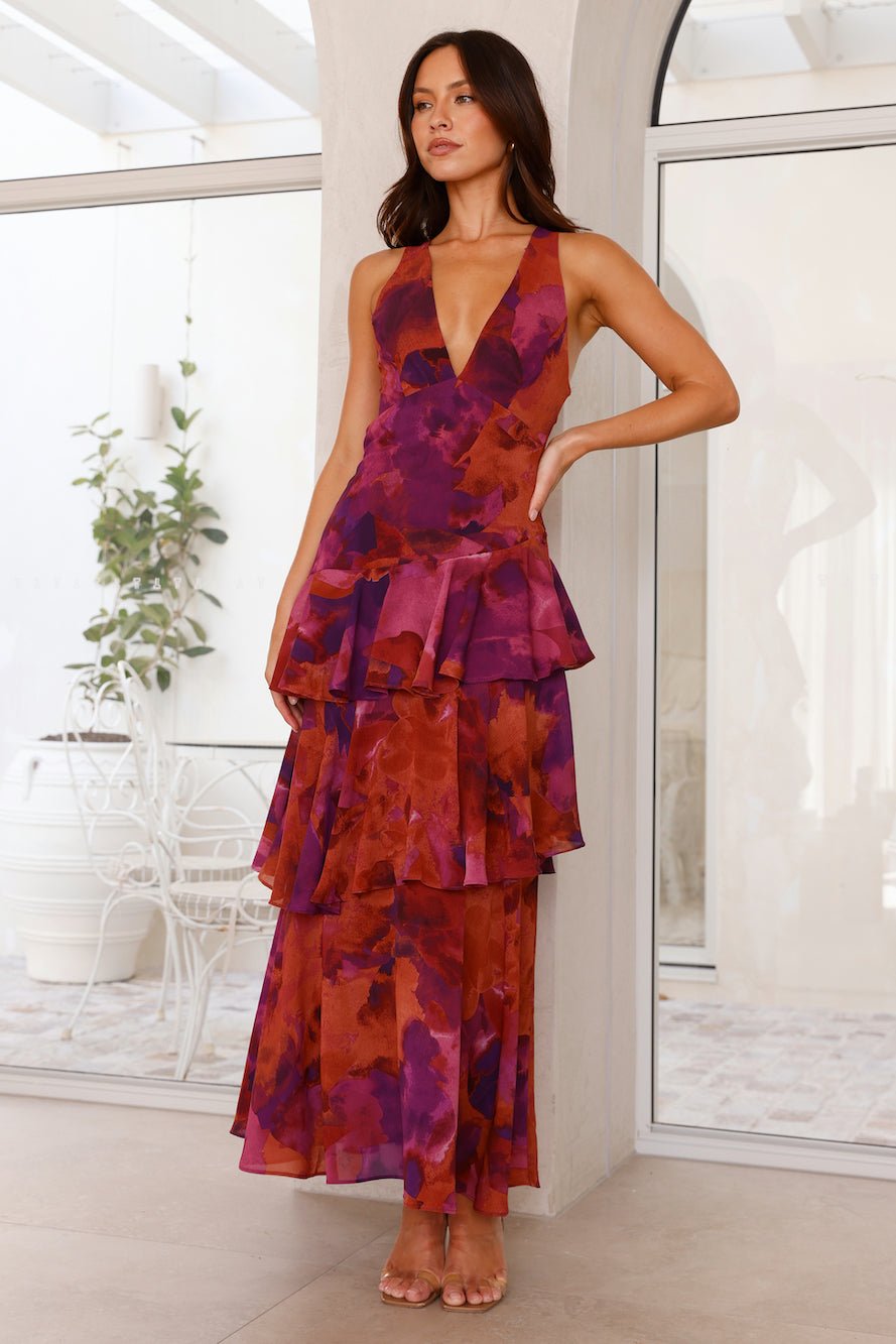 Aurielle Tiered Chiffon Maxi Dress product image 7