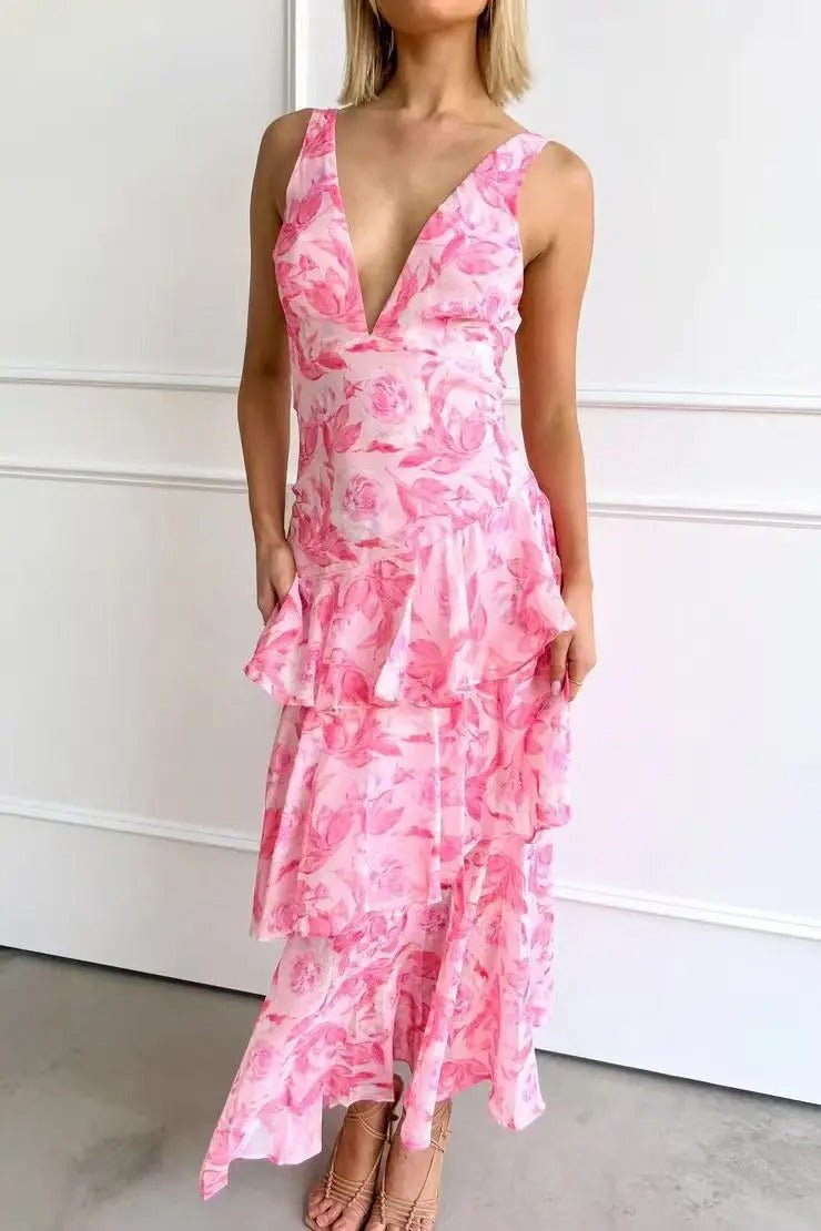 Aurielle Tiered Chiffon Maxi Dress product image 10