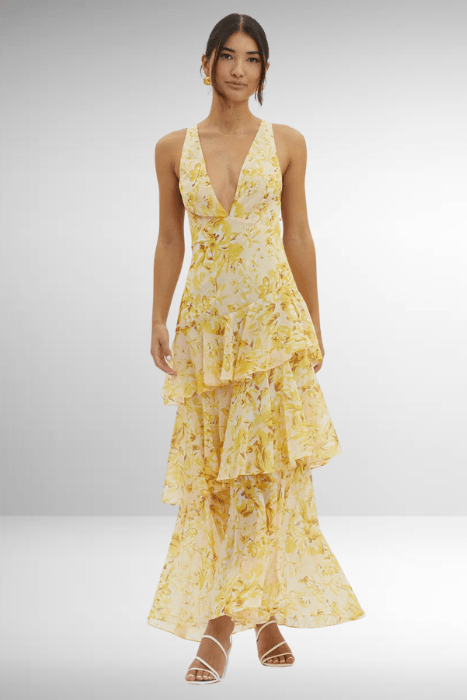 Aurielle Tiered Chiffon Maxi Dress product image 13